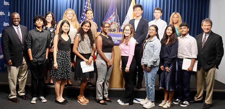 Westchester County Exec. George Latimer with youth